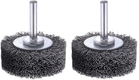 Lucidatura Smerigliatrice Spazzola in filo d'acciaio Utensile rotante 2 pollici Diametro Spazzola per ruote Smerigliatrice da banco Strumento per rimuovere la ruggine dai metalli Accessori, 1 pz, 2