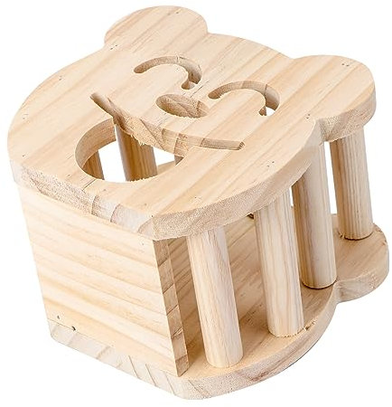 Abaodam Grasständer Futternapf Aus Holz Für Chinchillas Und Meerschweinchen Sicheres Material Kompaktes Design