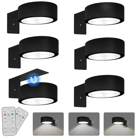 6-Pack Battery Operated Picture Light Magnetic Painting Light with 3 Lighting Modes,Remote and Dimmable Timer Art Display Light for Picture Artworking Frame Portrait,Wireless Wall Decor Puck Lights