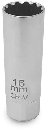 CWWYQ 16mm Spark Plug Socket,12 Point Thin Wall Spark Plug Removal Tool, 3/8 Inch Drive Thin Wall Magnetic Removal Tool, Automobile Sparking Plugs Wrench for Most of Car and Motorcycle