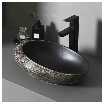 YHxFlux Lavandino Bagno Lavandino da appoggio for Esterno, Balcone, Interno, Bagno, lavabo, Domestico, con Accessori Lavabo da Appoggio