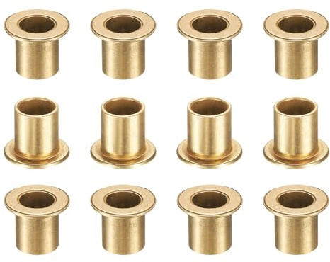 sourcing map 12 cuscinetti a manicotto flangiato, foro da 8 mm x diametro esterno 10 mm x lunghezza 12 mm, boccole autolubrificanti in bronzo sinterizzato