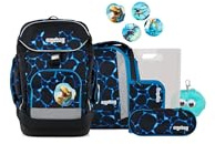 ergobag Maxi Set Bundle AW25/26, Set 7-teilig, ergonomischer Schulrucksack, Grundschule, ideal für große Kinder ab der 1. Klasse Bärassic Garden - Hellblau