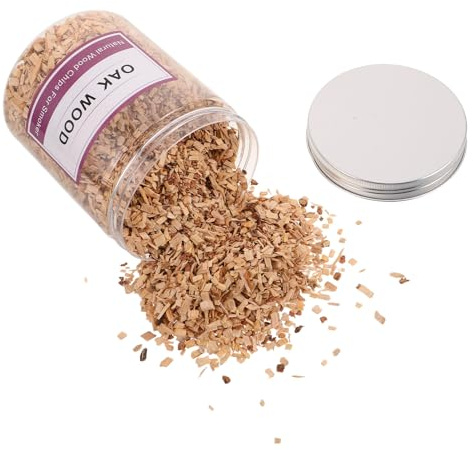 JOINPAYA Virutas de Madera de Roble para Ahumar Whisky y Cócteles, Astillas Carbonizadas 130-140g Tamaño Medio B, Leña Natural para Barbacoa y Cocina al Aire Libre