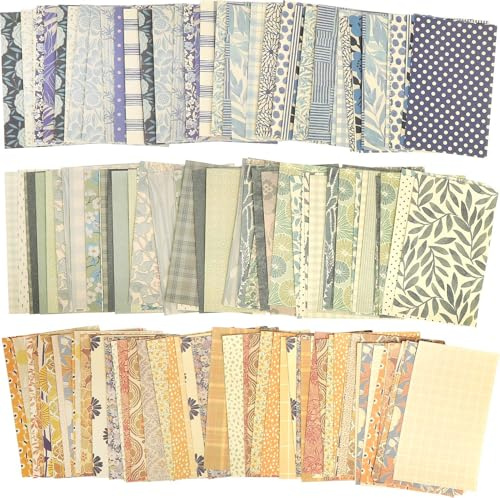 SLIAXINT Papel Scrapbooking Vintage, 180 Hojas 13 x 8 cm Papel Decorativo Floral para Journaling y Scrapbook, Accesorios Scrapbooking para Diario Álbum de Fotos Manualidades DIY