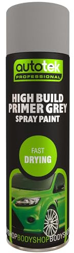 Autotek Professional Fast Drying Spray Paint, High Build Primer Grey, 500 ml, Primers