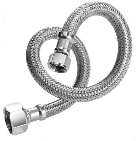 Tucai Panzerschlauch Flexschlauch Sanitär Bad/Küche 1/2 auf 3/8 Längen 150-1.000mm Größe 500 mm - Edelstahl - Silber - Einzelschlauch