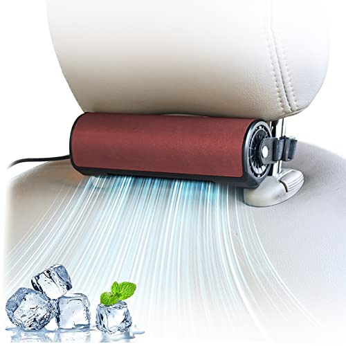 Ventilateur de voiture amélioré, ventilateur de refroidissement de siège de voiture USB réglable de vent fort pour tous les camions de voiture et chariots de siège de bureau (Rouge éblouissant