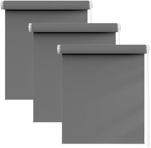 Aluminium-Jalousie 75 x 100 cm, Sichtschutz, Lichtschutz, Blendschutz, Rollos Für Fenster Innen, inkl. Befestigungsmaterial, für Fenster und Tür, Dunkelgrau