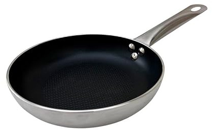 FMprofessional Sartén Plana Antiadherente 20 cm, Revestimiento Antiadherente ILAG Essential Doble Capa, Alta Conductividad Térmica, Ligera y Resistente a la Corrosión, 20x4,5 cm, 1 ud