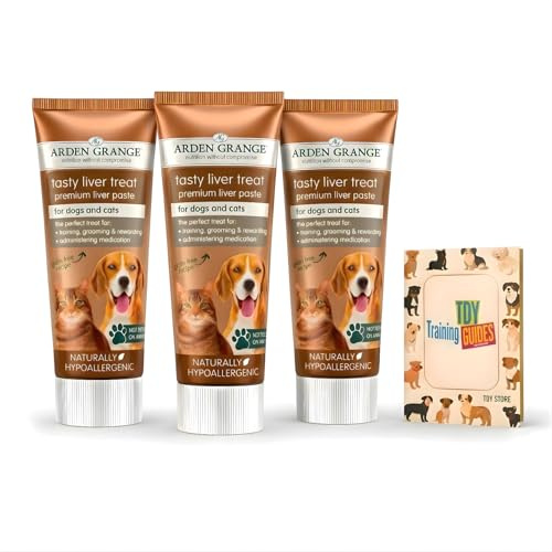 TDY Bundle Arden Grange - Pasta de hígado para perros y gatos, paté de perro sin granos con hígado rico en nutrientes, ayuda ideal para el entrenamiento, solución de administración de medicamentos,