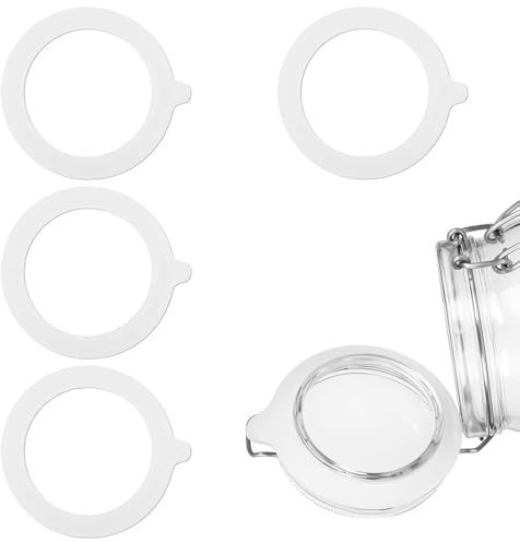 TEOZBLU 4 Stück Ersatz Einmachgläser Dichtungen, Einmachringe Weckringe Auslaufsicher Dichtring für Einmachgläser, Einmachglas Ersatz Einmachringe,Kieselerde für Weckgläse-55mm