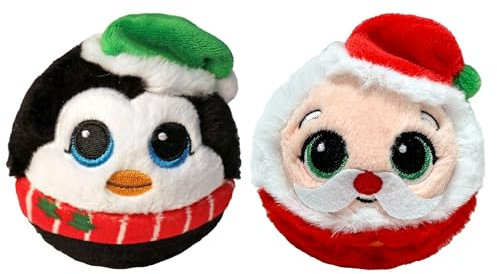 TY Christmas Bouncer 2-Piece Set Klaus and Spruce 7cm – Soft Plush Bouncy Ball Toy for Kids – Collectible Stuffed Plushies – Cuddly Soft Toys Teddy – Plush Toy Gift