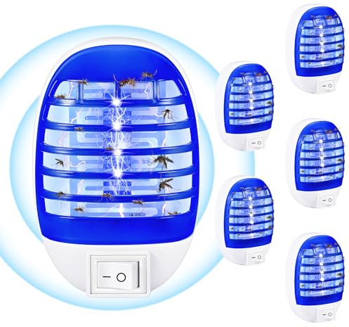 6 Pack Plug in Bug Zapper, Bug Zapper Indoor Mosquito Zapper Plug in for Flying Insect Automatic Mosquito Trap with Led Light for Patio, Bedroom, Kitchen, Office
