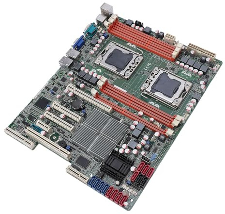 LICAEVEY Carte Mère de Jeu ATX de Remplacement pour Carte Mère de Serveur Z8NA D6C, LGA 1366 DDR3 24 Go X58 avec Double LAN, PCI E 16X, SATA II, Gestion à Distance IPMI 2.0