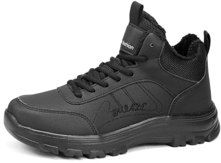 Botas de Senderismo de Invierno para Hombre con Aislamiento Térmico y Forro Acolchado para Actividades Exteriores en Clima Frío (Black, 40) #191