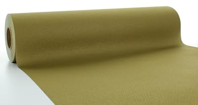 Sovie Horeca Tischläufer in Gold aus Linclass Airlaid, 40cm x 24m, 1 Stück | einfarbiger Einmaltischläufer, Perforierung alle 120cm