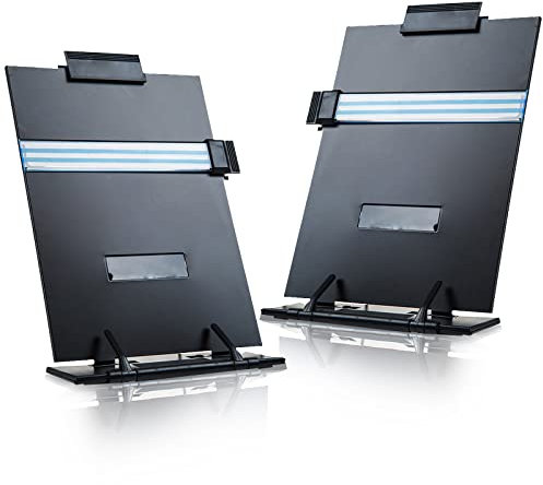 Lawei 2 Stück Schreibtisch-Dokumentenhalter Konzepthalter mit Verstellbar Clip für Briefe A4 Dokumente - bis zu 150 Blatt