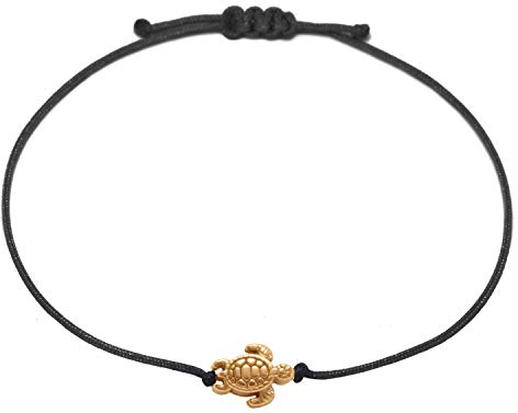 Selfmade Jewelry Armband Damen Schildkröte Handgemachtes Makramee-Armbändchen Größenverstellbar Inkl. Geschenk-Verpackung