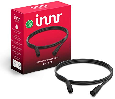 Innr Outdoor Extension Cable, 2m for Outdoor Lighting and Strip Light, IP65, Weatherproof (Full Innr Outdoor Lighting Package Required), 2 Meters, OEC 120