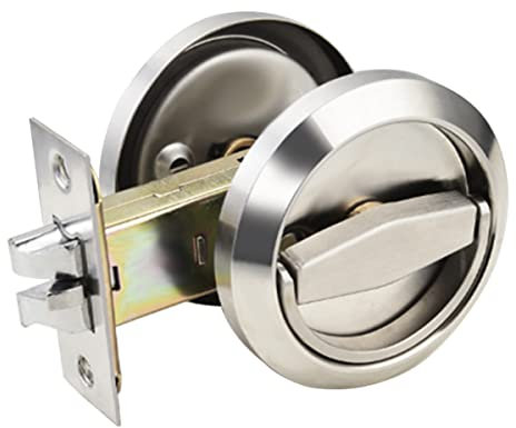 Serratura rotonda per porta,Rotante Bullone Serratura Porta,Set di pomelli per porta,in acciaio inox 304,per camera da letto,cucina, bagno,lavanderia,porte privacy,(Non con serratura a chiave)