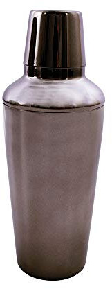 Point-Virgule Cobbler - Coctelera de acero inoxidable, juego de accesorios para varios cócteles, color negro metálico, 750 ml