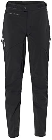 VAUDE Qimsa Softshell Pants II Fahrradhose Damen, Winddichte Softshellhose Damen für Ganzjahres-Biker, Fahrradhose Winter Damen atmungsaktiv & wasserabweisend – in Schwarz, Größe: 42