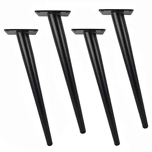 Möbelfüße 4 Stück,Eisen Schwarz Möbel Tischbeine,Konisch Schräg Möbelbeine Metall Füße,Sofafuss Tischgestell,für Kaffeetisch Fernsehschrank Sofa Lehrstuhl Schrankbeine Ersatz (45cm/17.7inch,Oblique)