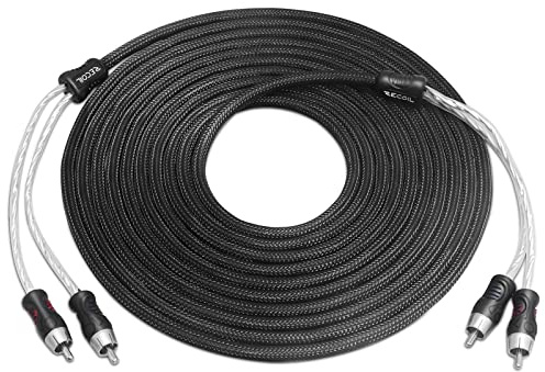 RECOIL PCI217 Premium 99.99% Oxygen Free Copper 17ft 2-Channel RCA Audio Interconnects Cable, Double Shielded with Noise Reduction