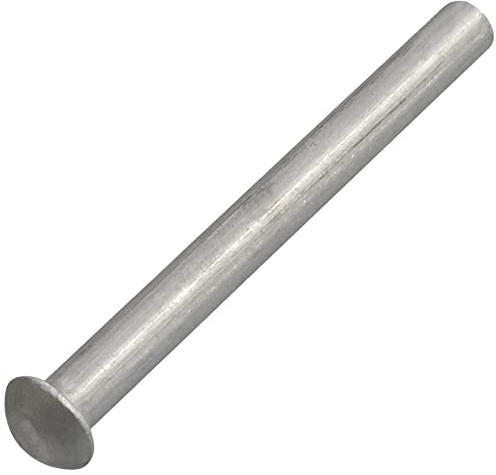 AERZETIX - C62042 - Satz von 5 Aluminiumnieten Ø5x50 mm mit halbrundem gewölbtem kopf - voll-/schlagniete - DIN 660 - silberfarben - nicht abnehmbare verbindung lederblech nietmaschine