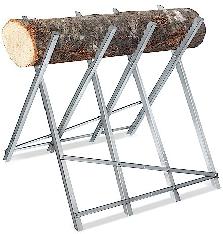YRHome Cavalletto per sega in metallo, per sega a legno, pieghevole, spaccalegna per legna da ardere, supporto per sega a legna da ardere, supporto per sega, supporto per legno con maniglie per sega a