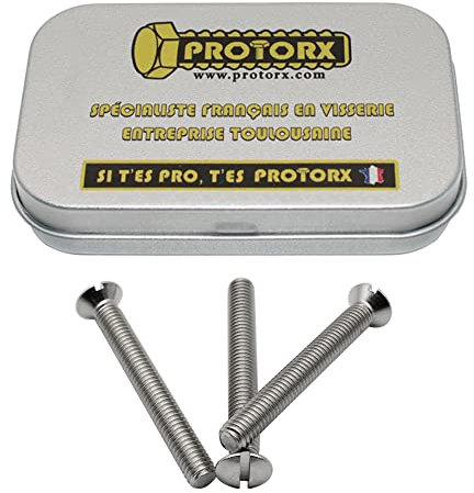 Viti testa fresata bombata M6 x 50 mm: scatola 10 viti in acciaio inox per dado rondella | viti a testa svasata bombata spaccata in acciaio A2 | metallo antiruggine - DIN 964 | Scatola portaoggetti