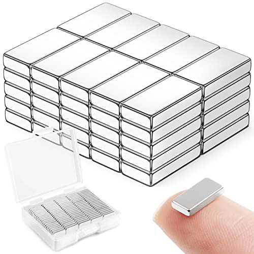 FINDMAG Strong Neodymium Magnets Bar, Fridge Magnetic Bar, Rare Earth Magnet, Small Strong Magnets for Crafts Kitchen DIY Tool Office Locker Iron Shelf and Whiteboard (50 Pack 10 x 5 x 2 mm)