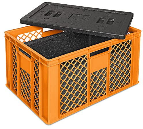 BRB Eurobehälter mit EPP-Isolierbox, LxBxH 600x400x320 mm, 25 Liter, orange