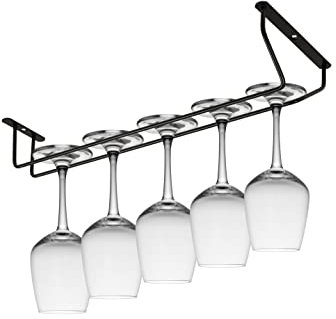 AZZAP Glaeserhalter G2 42cm Glaeserschiene Glashalter Weinglashalter Glaeserregal Regal Bar SCHWARZ