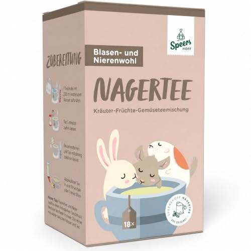 Speers Hoff Nagertee Blasen & Niere, Kräutertee Mischung, 18 Beutel | Kräutertee für Kaninchen & Meerschweinchen – steigert die Flüssigkeitsaufnahme, gemeinsam mit Tierärzten entwickelt