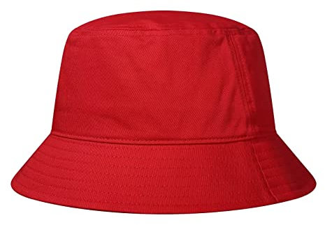 GADIEMKENSD Cotton Bucket Hat for Women Summer Beach Sun Protection Bucket Hats for Men Trendy Lightweight Packable Outdoor Travel Hat for Golf Hiking Fishing Camping Red