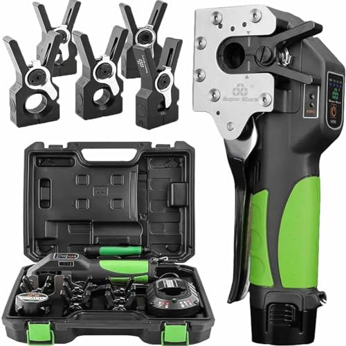 PixCy Electric Flaring Tool Kit,Pipe Flaring Tool,Pipe Diameter Range 6-19mm,45° Eccentric Single Pipe Flaring Tool,With Pipe Cutter and Deburring Tool,Easy to Carry,5chucks