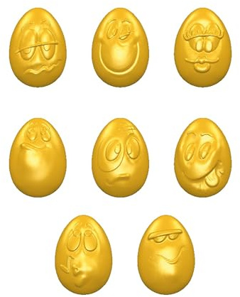 CW1580 – Chocolate World – Egg Smiley 33 mm 8 Figures Polycarbonate Mould