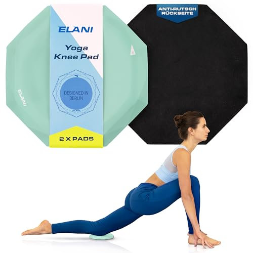ELANI - Yoga Kniekissen (2er Pack) - Extra dick & bequem mit Anti Rutsch Oberfläche - perfekt für unterwegs - Silikon Pads Knie Yoga - Kniepads für Sport - mini Yogamatte, Pilates Zubehör & Kniematte