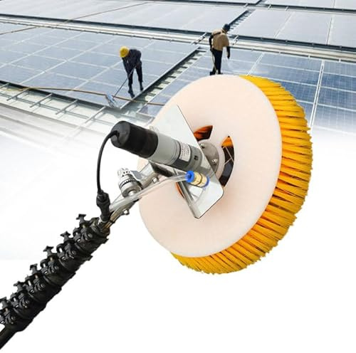 WEIMILOR Trocken- und Wasserreinigungsausrüstung, Teleskopstab-Rotationsbürste für Solarmodule, PV-Modul auf Gitter, Reinigung von Solarrobotern, 2m