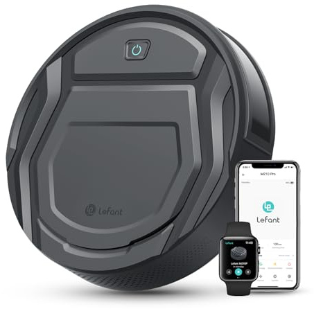 Lefant M210P Robot Vacuum Cleaner, 4000pa Suction, 200 Mins Runtime, Super Thin, Quiet, Self-Charging, Ideal for Pet Owners, Multi Surface Cleaning, APP/WiFi/Alexa Control, Gray