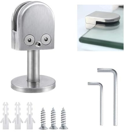 Lot de 24 pinces de fixation pour garde-corps en verre avec œillets, sans perçage, épaisseur réglable, supports de serrage en verre de haute sécurité