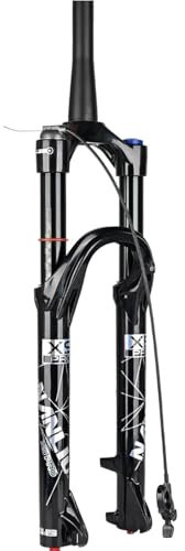 Fourche VTT 26/27,5/29 Pouces Fourche À Suspension De Montagne 1-1/2 Fourche De Vélo À Coniques Déplacement 160mm 15x100mm Axe Traversant Frein À Disque Rebond Réglable Tapered-Remote,26
