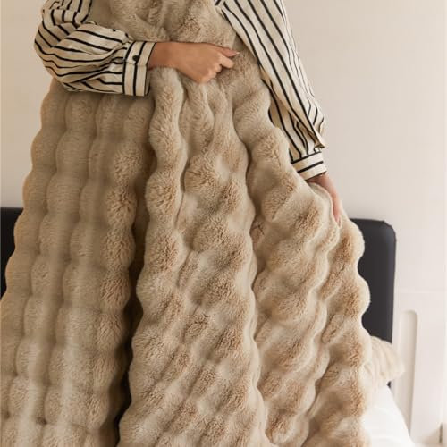 ZYFBD Kunstfelldecke, weich, warm, Kaninchen, Kuscheldecke, leicht, doppelseitig, für Sofa und Bett, vielseitig, flauschige Schlafzimmerdecke, Couch, Reisen, Camping