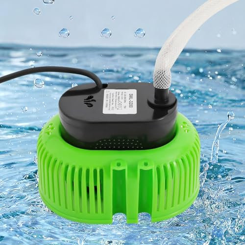 Swimming Pool Cover Pump Pool Cover Pump for Quick Water Removal 3000L/H Max Flow 75W Max Power Suitable for Draining Water from Ponds Swimming Pools Fish Tanks etc (Green, Black)