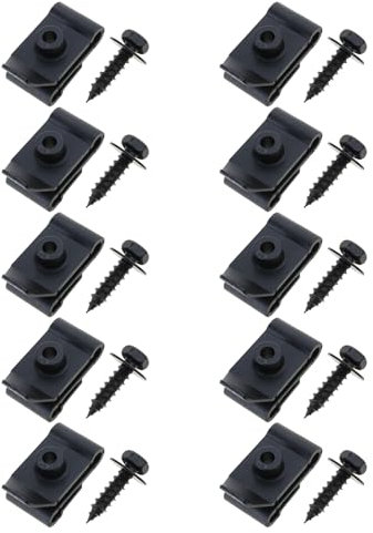 MISUVRSE 5/10 pezzi Car U tipo vite clip di fissaggio piastra targa dado base rivetti per parafango moto paraurti
