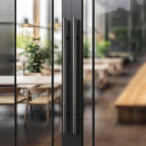 Coayuou Drückergarnitur Haustür 1 Paar Türknauf Edelstahl Gerade Stangengriff Stoßgriff Länge 600/800/1000/1200/1500 MM Für Tore Türen Ideal Für Den Innen- Und Außenbereich(Style 4,1500mm)