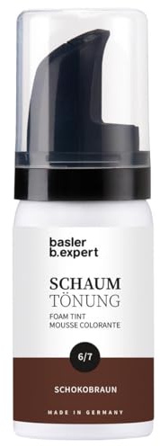 basler Schaumtönung 6/7 Schokobraun 30 ml – Sanfte Farbauffrischung in Schokobraun für braunes Haar – tropffreier Schaum – einfache Anwendung zuhause – 6-8 Haarwäschen Halt – Grauabdeckung bis 30%