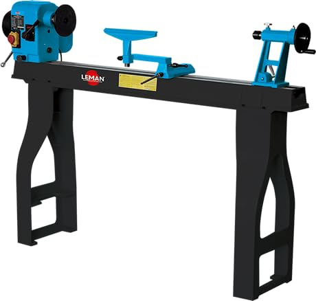LEMAN - Tornio in legno TAB110 1100 mm, motore 1100 W, 10 velocità variabili, inclinazione testa fino a 180°